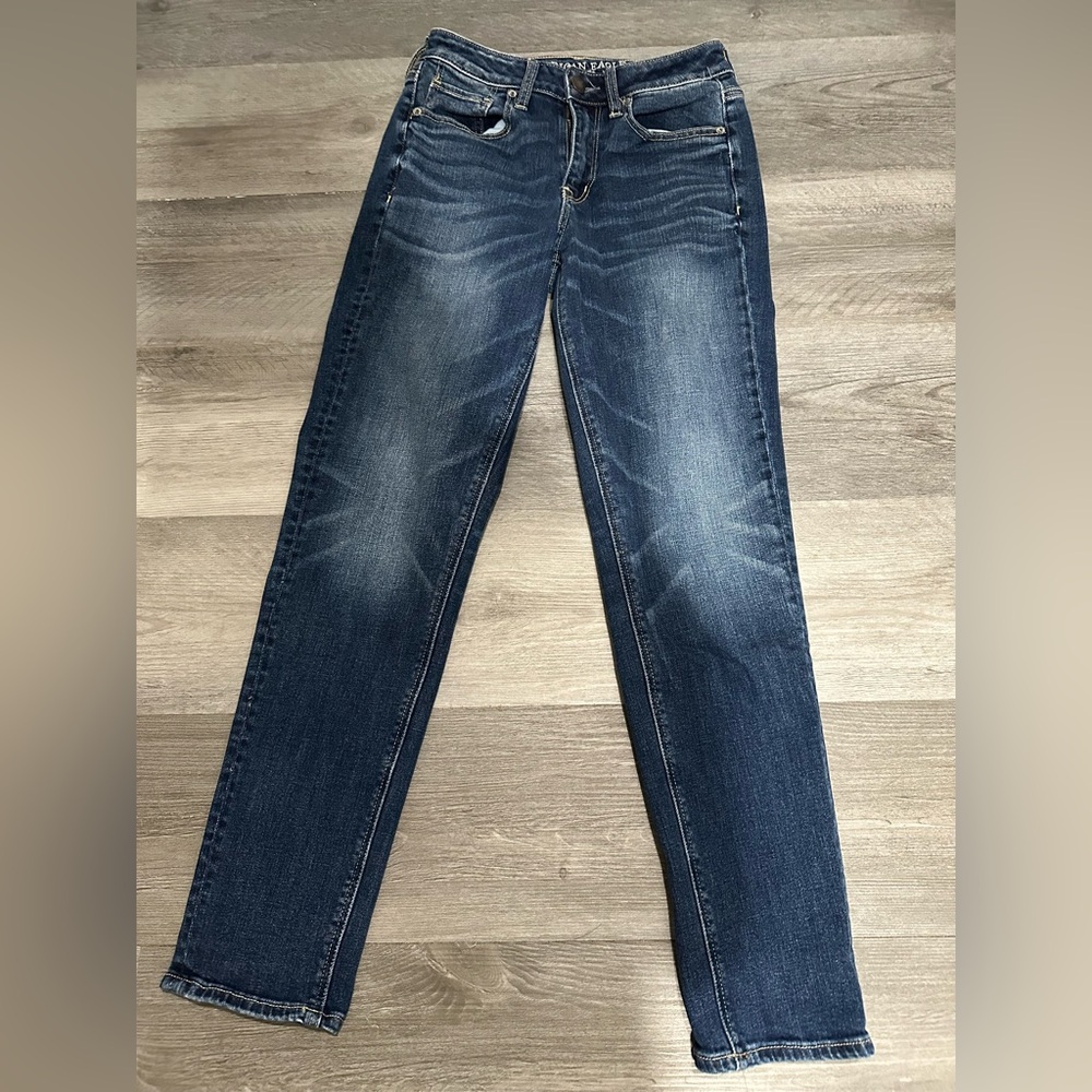 American Eagle Outfitters Dark Blue Straight Leg Jeans